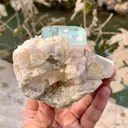 Bicolor Aquavar Morganite Crystal, Bicolor Beryl with Quartz combine on Matrix from Pakistan - image 6