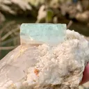 Bicolor Aquavar Morganite Crystal, Bicolor Beryl with Quartz combine on Matrix from Pakistan - image 4
