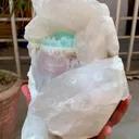 Bicolor Beryl, Etched AquaMorganite Crystal on Quartz from Pakistan - 6.8 kg - image 6