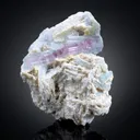 Bicolor Blue-Pink Tourmaline Crystals on Albite from Afghanistan - image 1