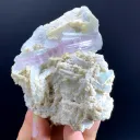 Bicolor Blue-Pink Tourmaline Crystals on Albite from Afghanistan - image 2