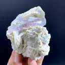 Bicolor Blue-Pink Tourmaline Crystals on Albite from Afghanistan - image 4