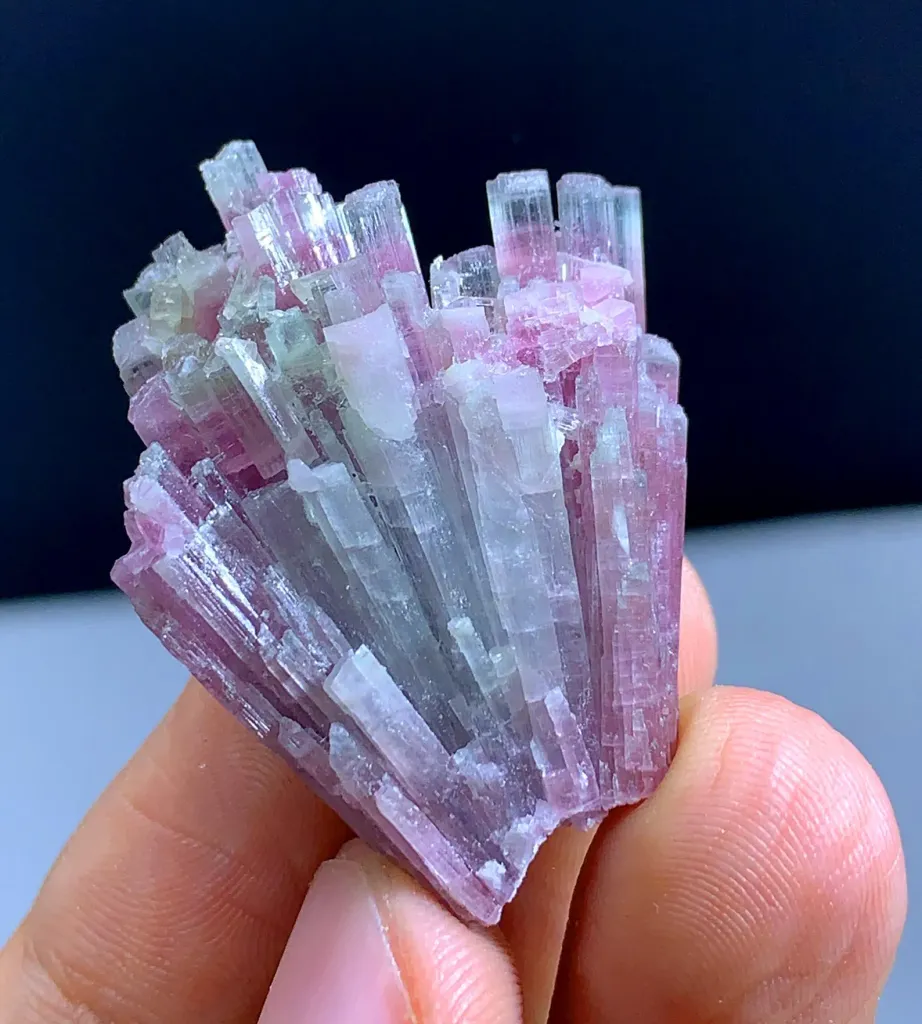 Bicolor Cotton Tourmaline Crystals Bunch, Tourmaline Mineral from Afghanistan - image 6