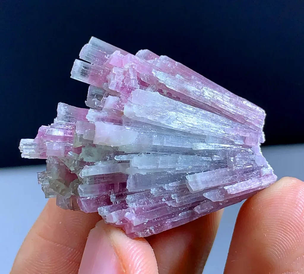 Bicolor Cotton Tourmaline Crystals Bunch, Tourmaline Mineral from Afghanistan - image 8