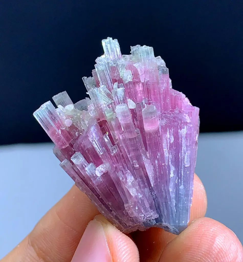 Bicolor Cotton Tourmaline Crystals Bunch, Tourmaline Mineral from Afghanistan - image 5