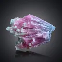 Bicolor Cotton Tourmaline Crystals Bunch, Tourmaline Mineral from Afghanistan - image 1