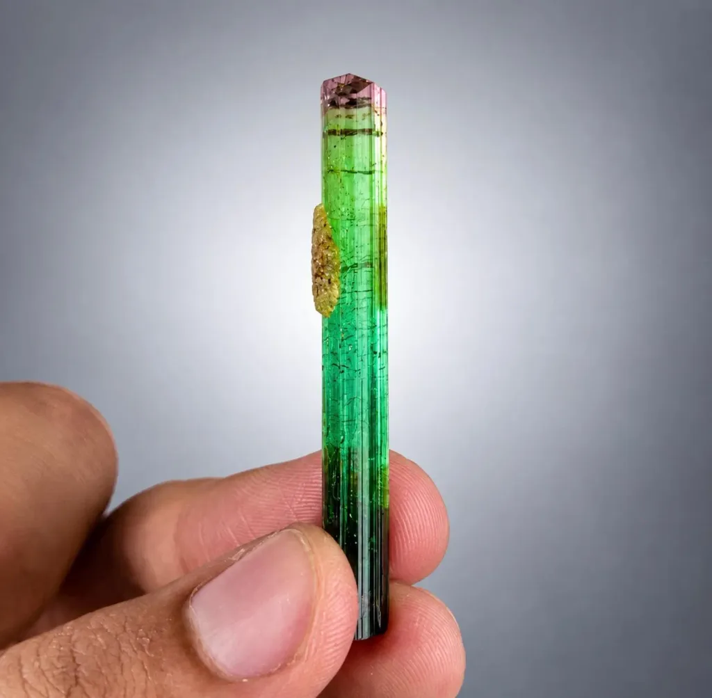 Bicolor Lipstick Tourmaline Crystal, Natural Collector Gems Stone Afghanistan - image 3