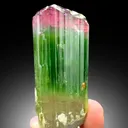 Bicolor Tourmaline – Terminated Pink & Green Crystal, Paprok Afghanistan, 105g, Excellent Clarity - image 5