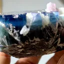 Big Size Blue Cap Tourmaline Crystal combine with pink mica and Albite - image 5