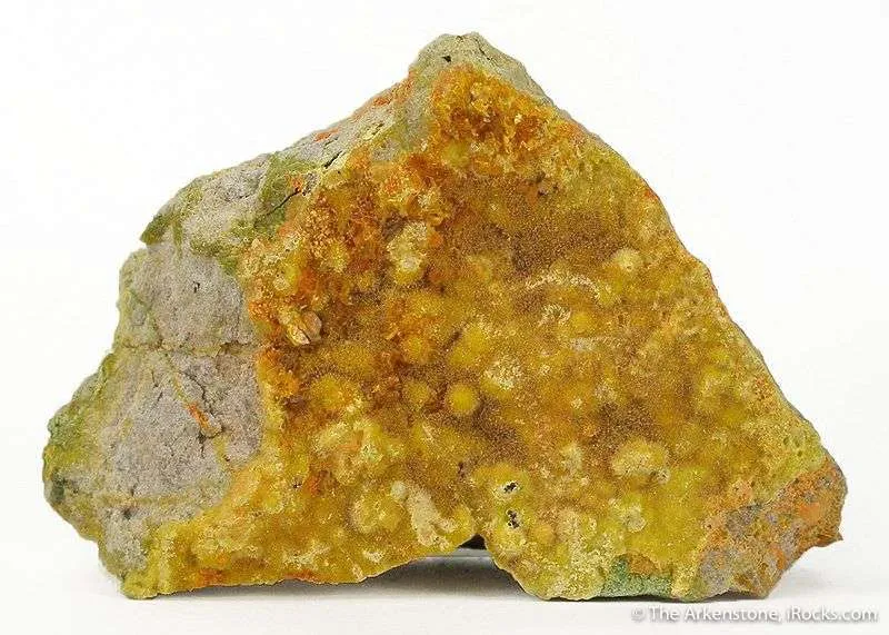 Billietite on Uranophane - image 2