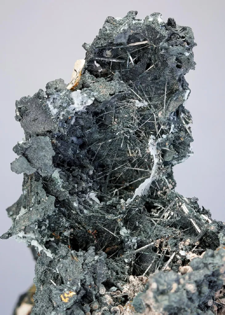 Bismuthinite with Cassiterite and Chalcopyrite image