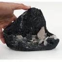 Black Chalcedony Vug With Pink Heulandite Petals Natural Mineral Specimen - image 4