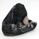 Black Chalcedony Vug With Pink Heulandite Petals Natural Mineral Specimen - image 2
