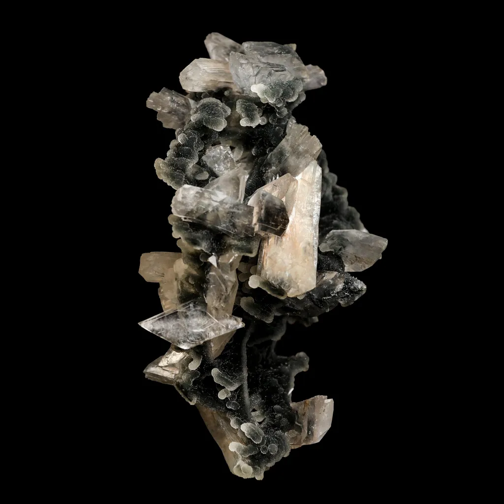 Black Chalcedony with Stilbite Heulandite Natural Mineral Specimen - image 2