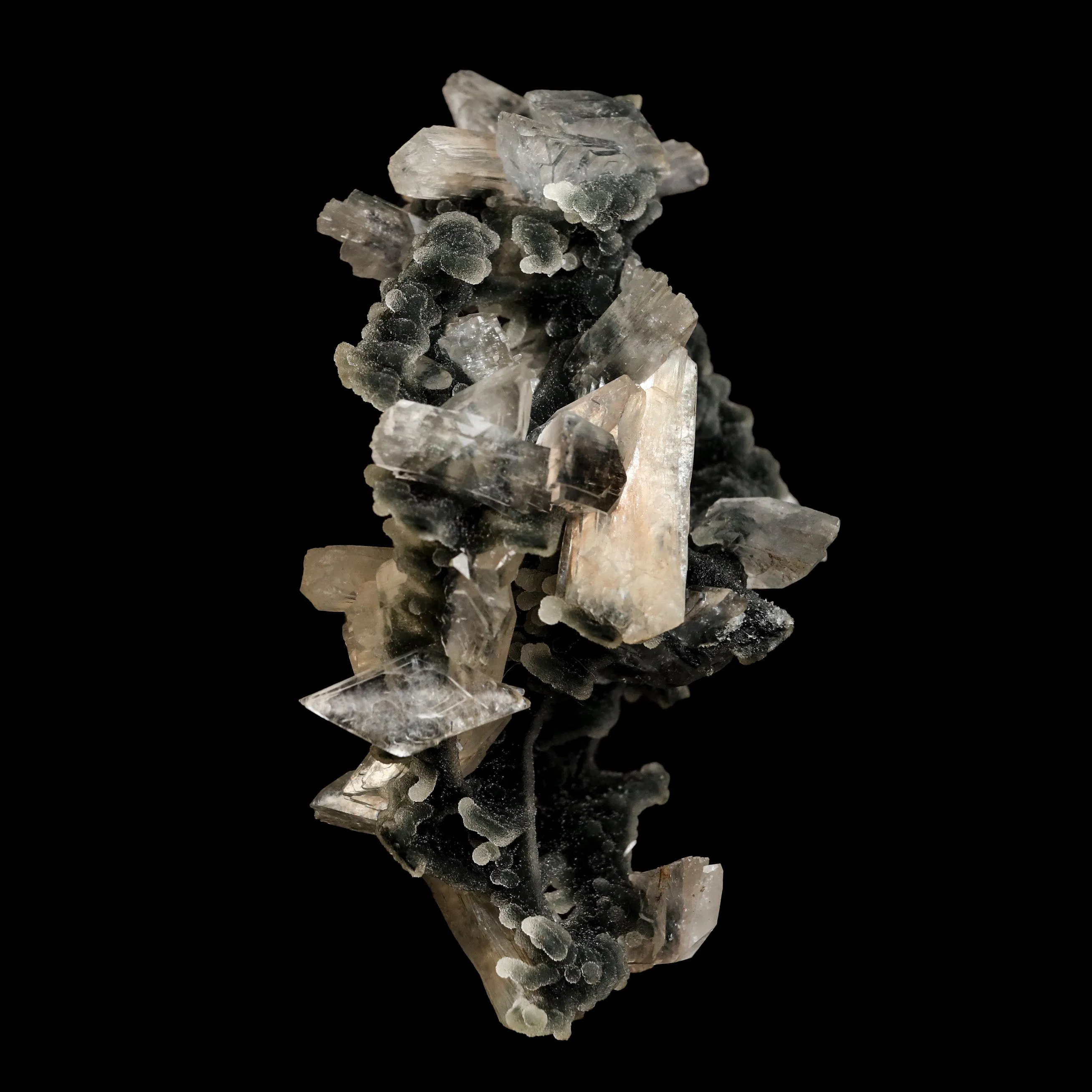 Black Chalcedony with Stilbite Heulandite Natural Mineral Specimen - image 2