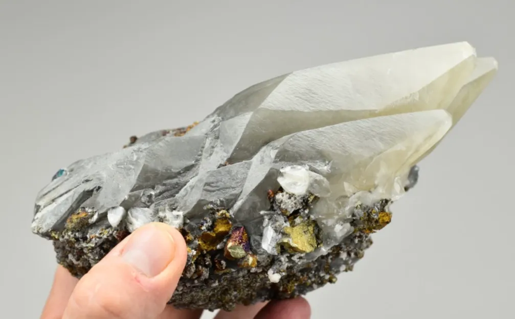 Black Dragonscale Calcite with Iridescent Chalcopyrite, Sweetwater Mine - image 2