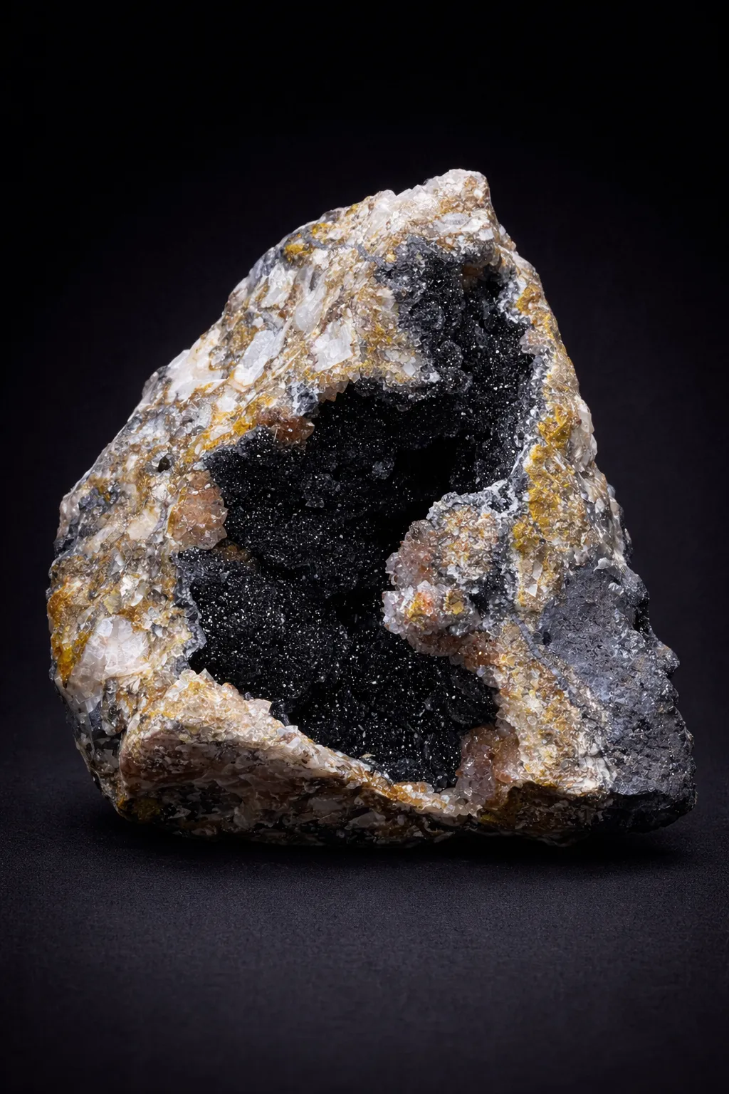 Black Geode Manganese with Quartz – Taouz, Morocco - image 1