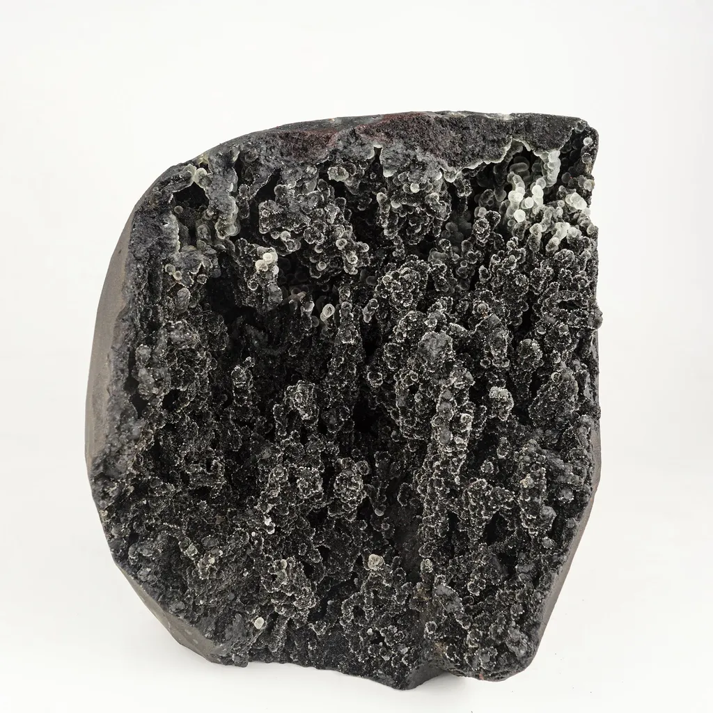Black Sparkling Chalcedony Geode Free Standing Natural Mineral Specimen image