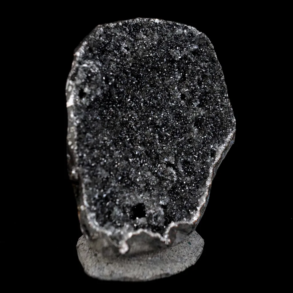 Black Sparkling Chalcedony Geode Natural Mineral Specimen - image 2
