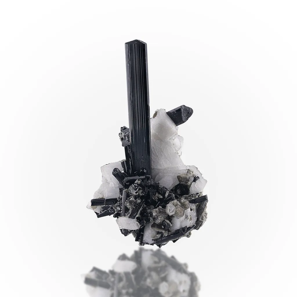 Black Tourmaline on Albite