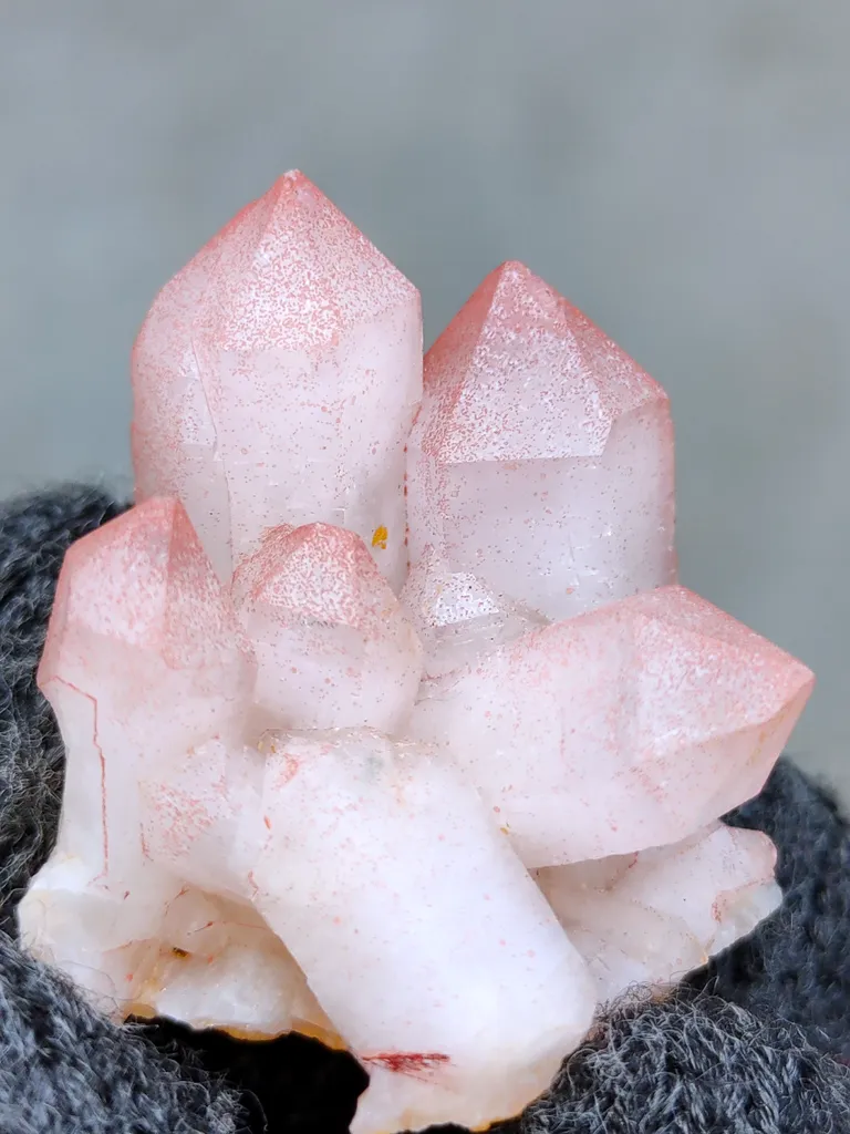 Blood Dots on Quartz.\ Red Hematite Dots On Quartz - image 5
