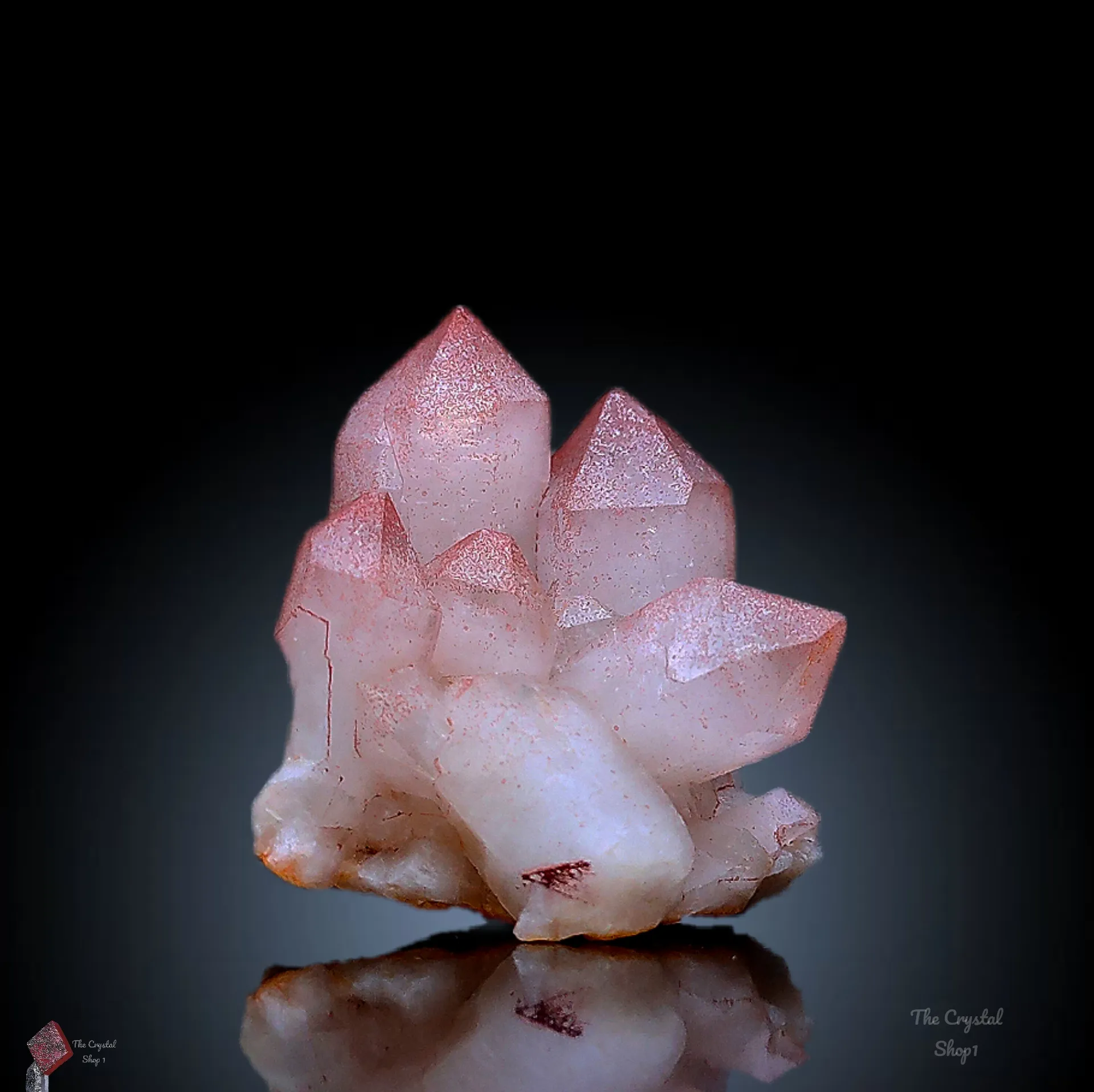 Blood Dots on Quartz.\ Red Hematite Dots On Quartz - image 8