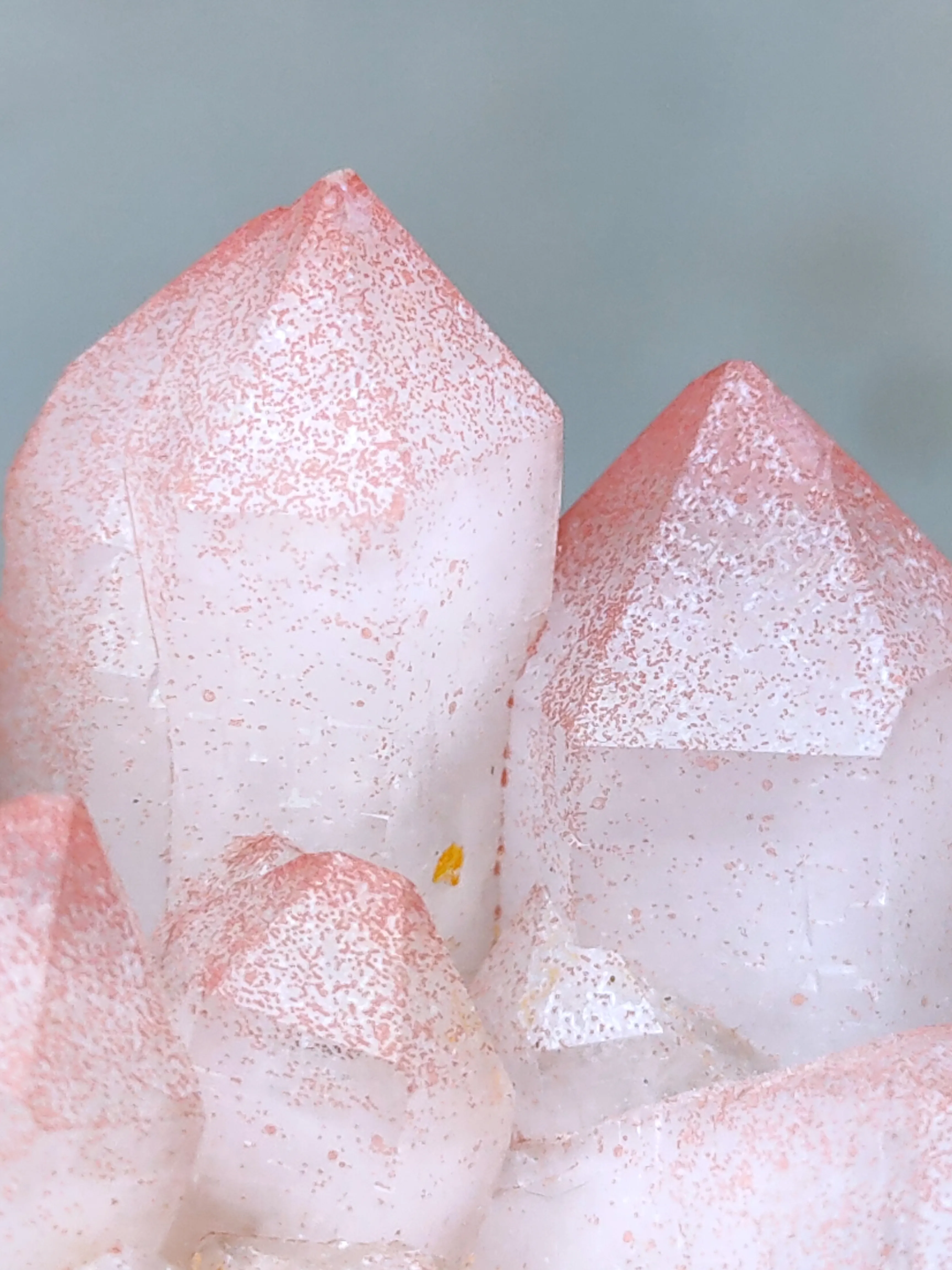 Blood Dots on Quartz.\ Red Hematite Dots On Quartz - image 6