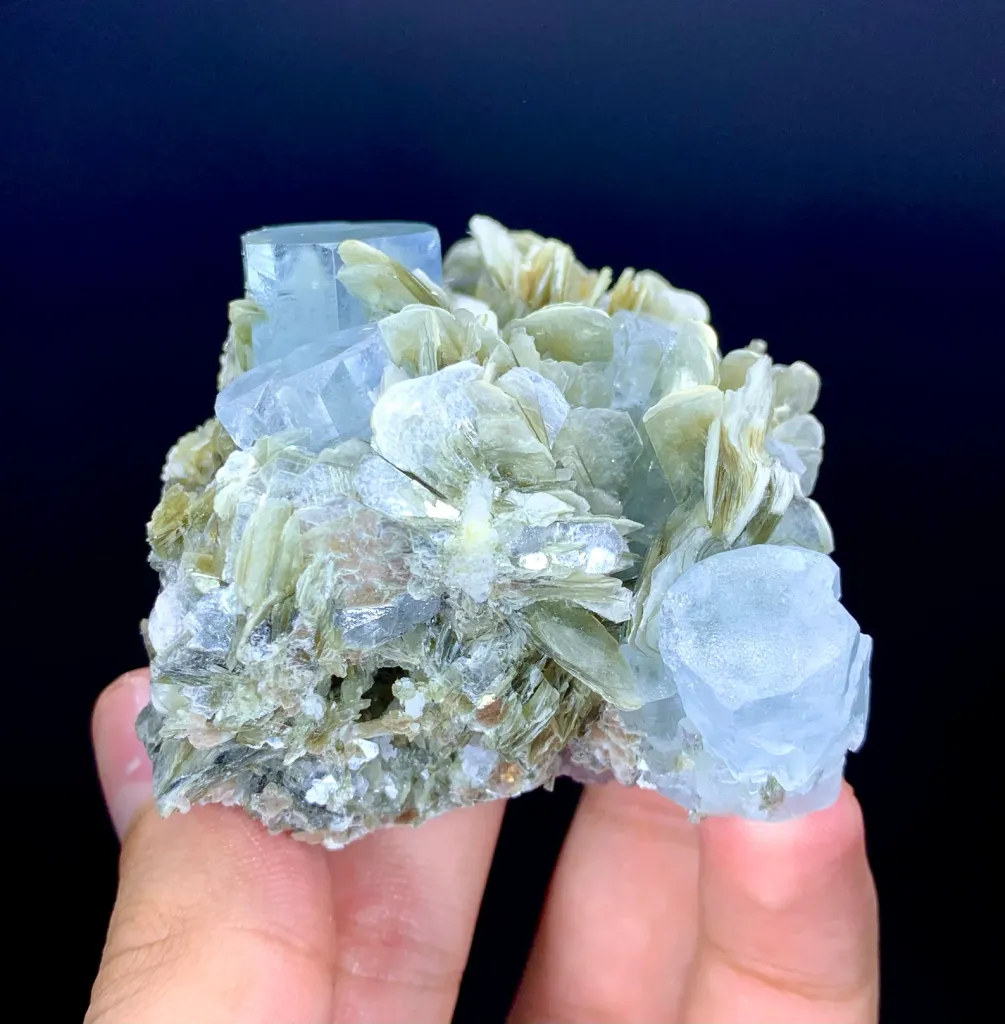 Blue Aquamarine Crystal Cluster from Pakistan - image 8