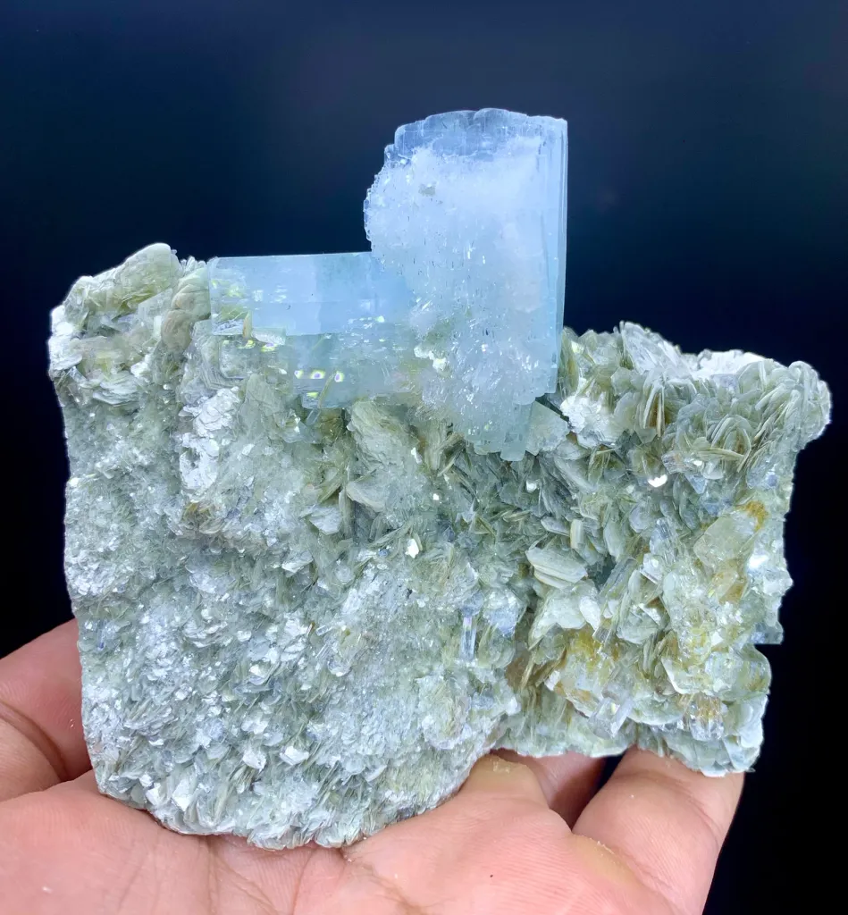 Blue Aquamarine Crystal Cluster from Pakistan - image 8