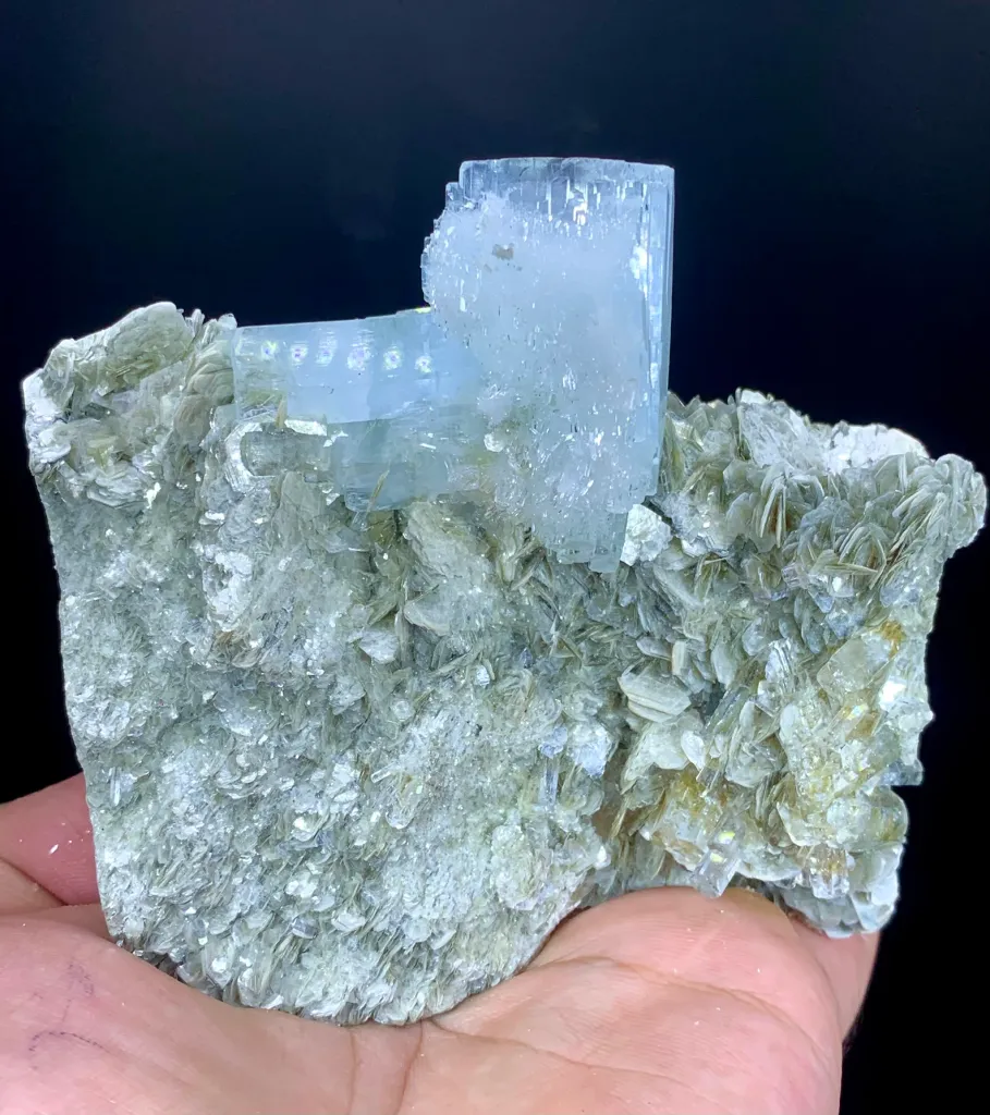 Blue Aquamarine Crystal Cluster from Pakistan - image 6