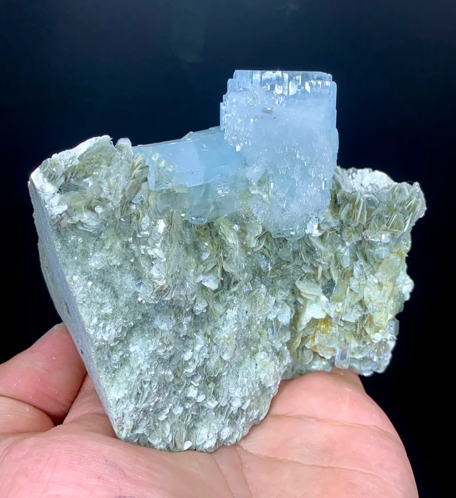 Blue Aquamarine Crystal Cluster from Pakistan - image 5