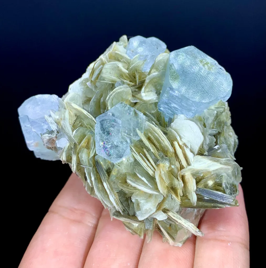 Blue Aquamarine Crystal Cluster from Pakistan - image 4