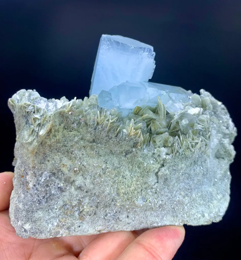 Blue Aquamarine Crystal Cluster from Pakistan - image 7