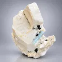 Blue Aquamarine Crystal H Schorl Tourmaline on Feldspar from Pakistan - image 3