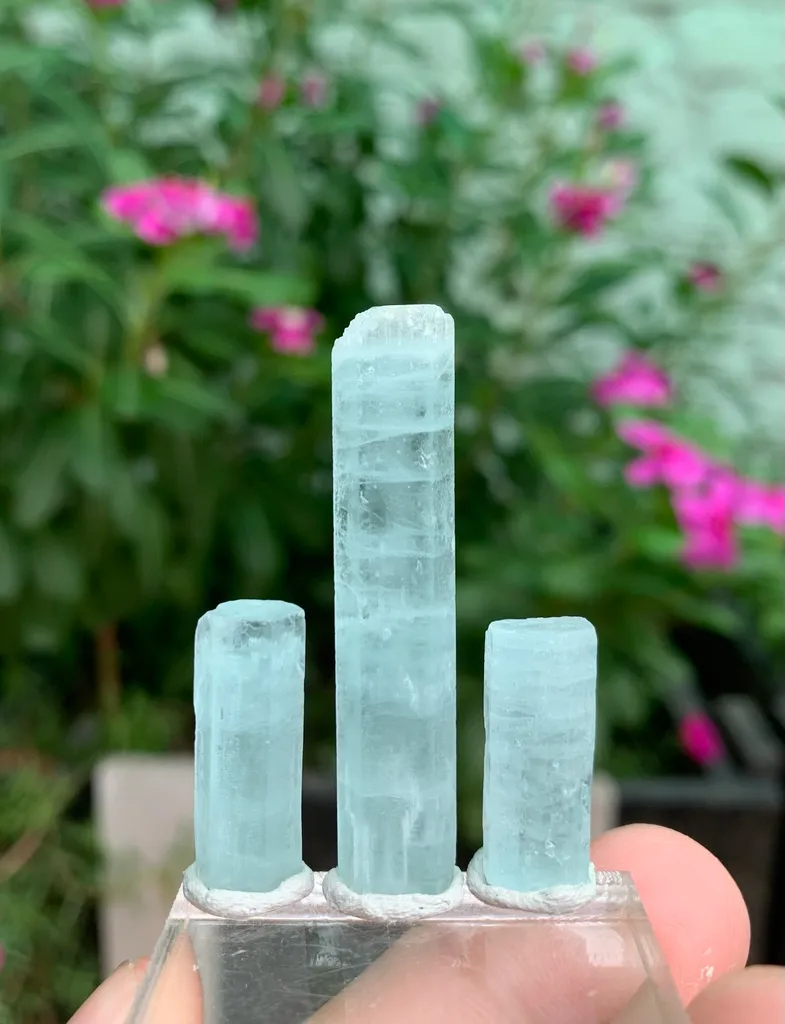 Blue Aquamarine Crystals from Pakistan image