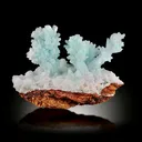 Blue Aragonite on Limonite - image 1