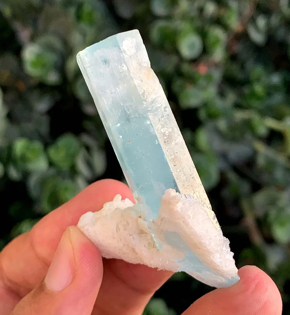 Blue Beryl var Aquamarine Crystal with Feldspar from Pakistan - image 3