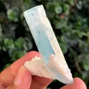 Blue Beryl var Aquamarine Crystal with Feldspar from Pakistan - image 3