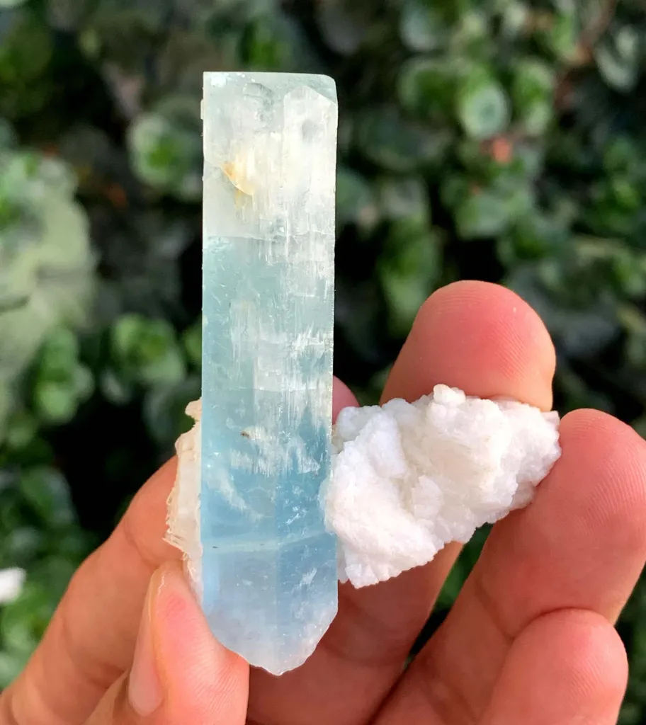Blue Beryl var Aquamarine Crystal with Feldspar from Pakistan - image 5