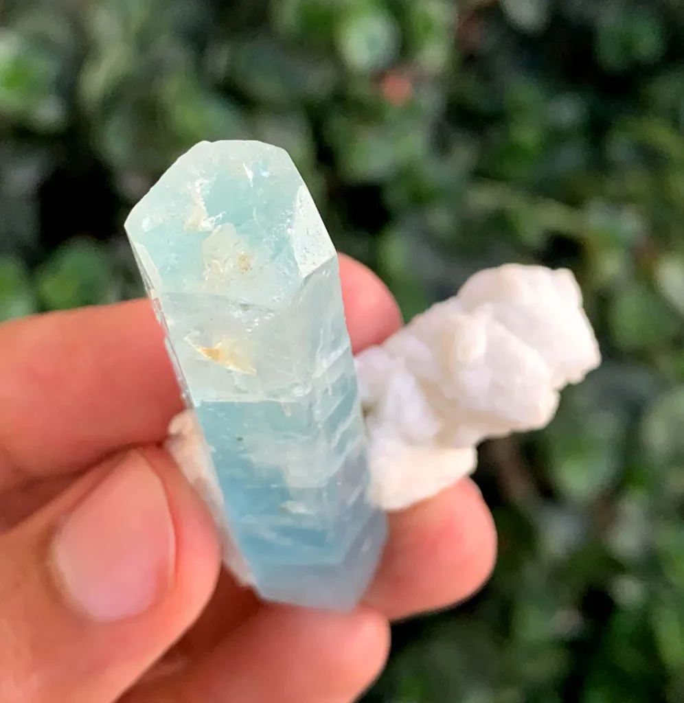 Blue Beryl var Aquamarine Crystal with Feldspar from Pakistan - image 7