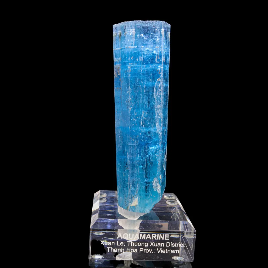 Blue Beryl var. Aquamarine Natural Mineral Specimen Museum image