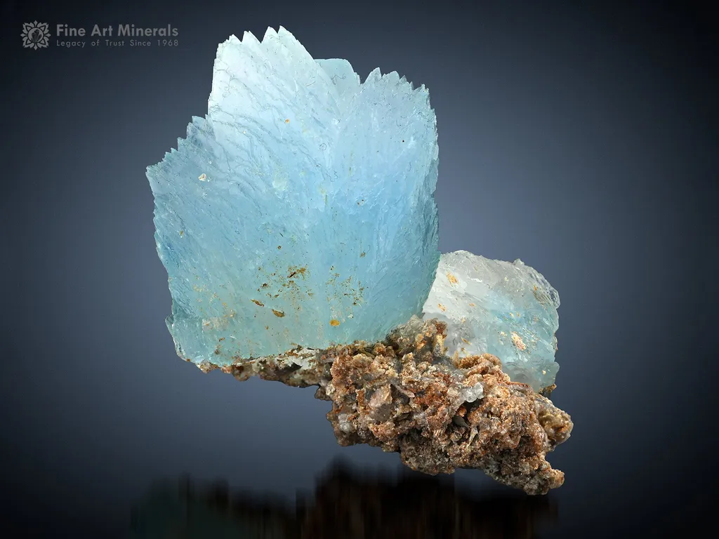 Blue Brucite on Matrix from Pakistan image