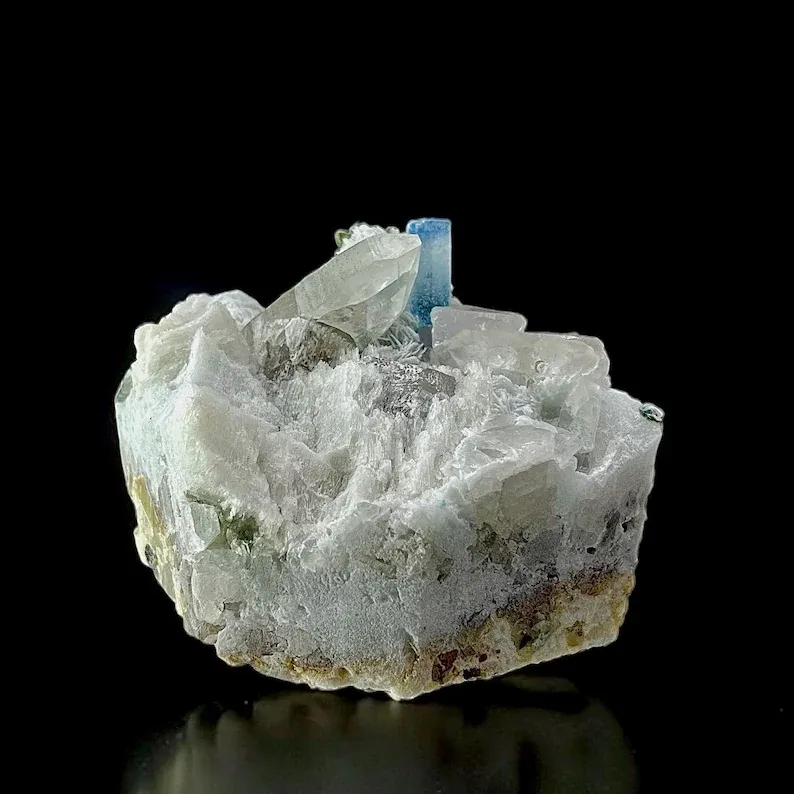 Blue Cap Aquamarine from Pakistan, Gilgit-Baltistan, Roundu District, Haramosh Mts. image