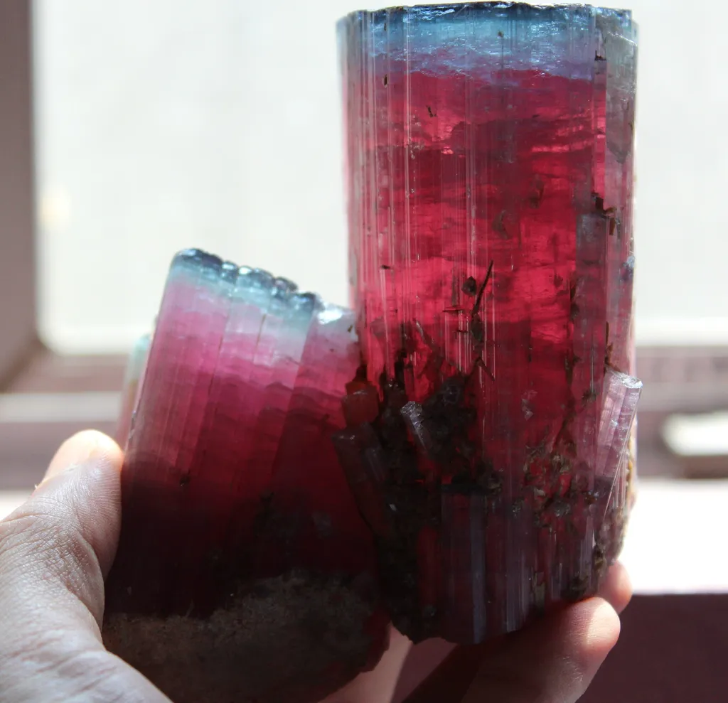 Blue Cap Tourmaline from the famous 1972 find at the Queen Mine, Pala, San Diego County California - image 2