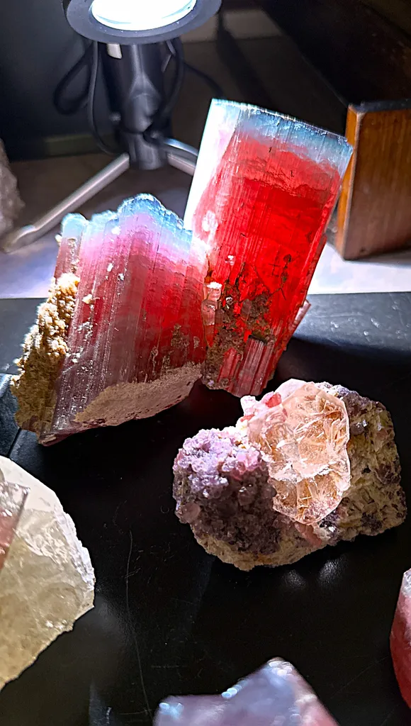 Blue Cap Tourmaline from the famous 1972 find at the Queen Mine, Pala, San Diego County California - image 3
