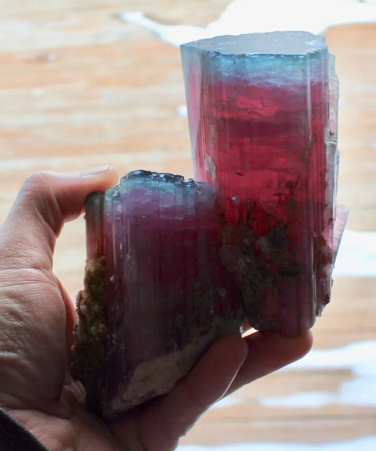 Blue Cap Tourmaline from the famous 1972 find at the Queen Mine, Pala, San Diego County California