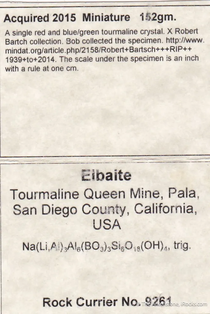 "Blue Cap" Tourmaline (Sinkankas Pocket - circa 1955) - image 7