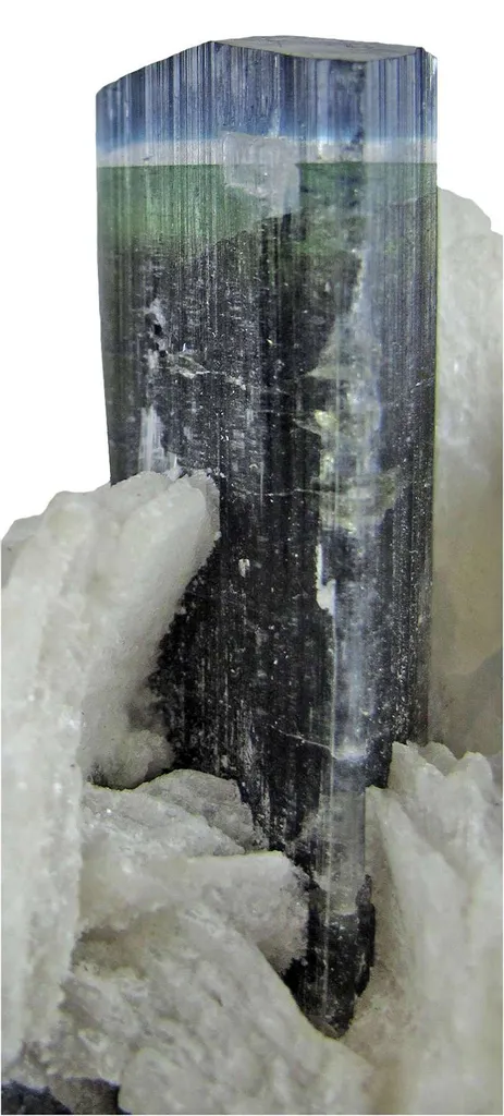 Blue-Cap Tourmaline With Albite - image 2