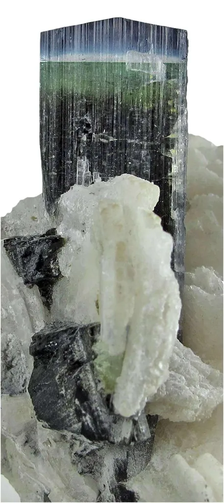 Blue-Cap Tourmaline With Albite - image 4