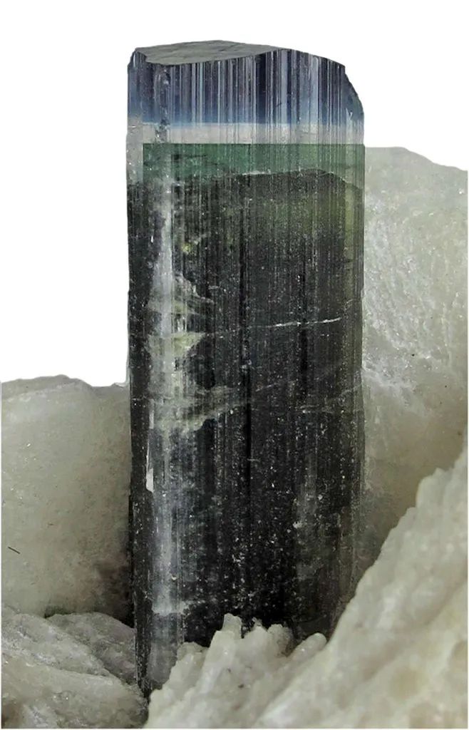 Blue-Cap Tourmaline With Albite - image 3